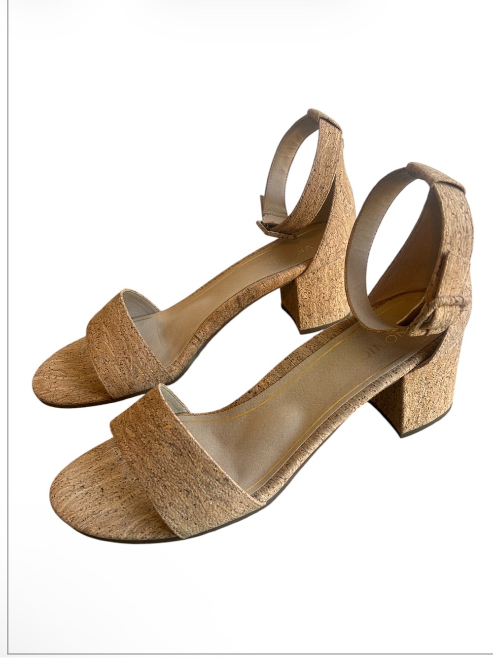 Vionic Rosie Cork Open Toe Sandal Block Heel Size 11